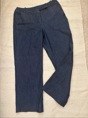 Cropped Wide leg dark denim jeans